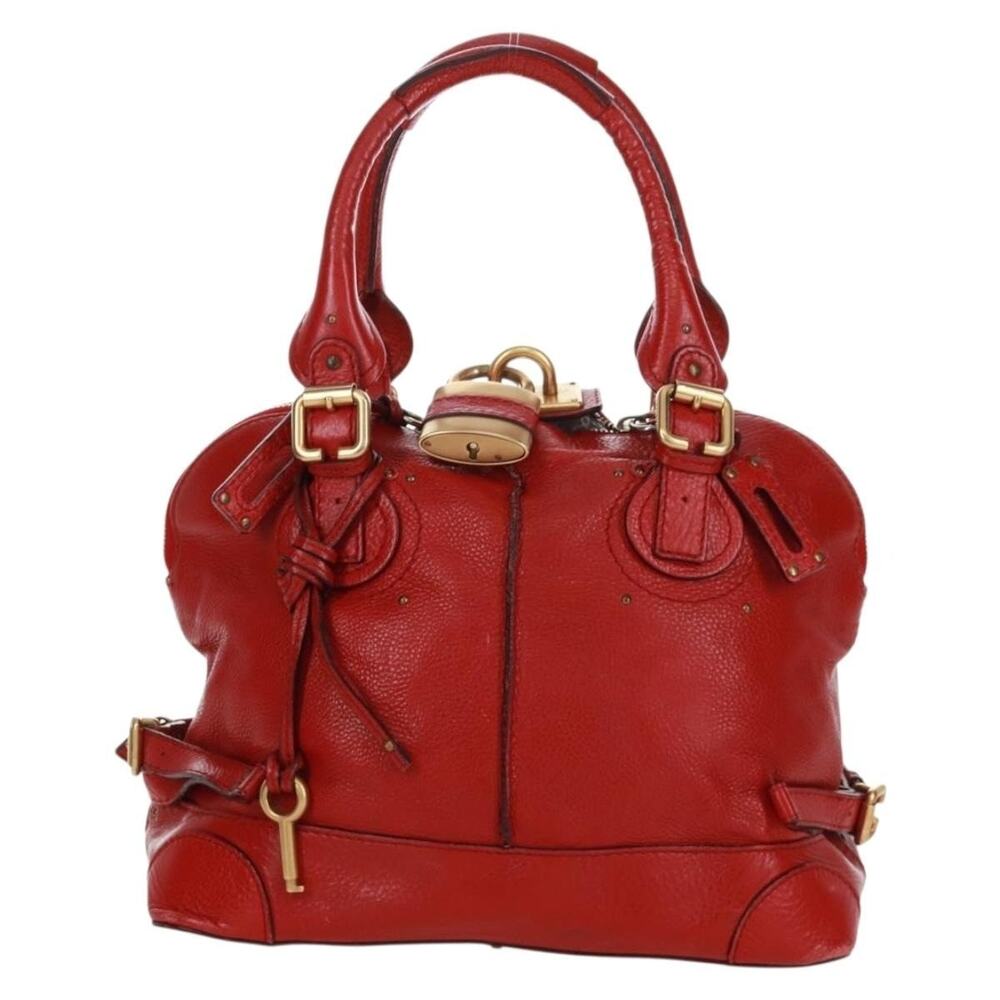 Chloe Leather Paddington Handbag Red